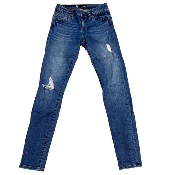 KUT From The Kloth Womens Size 2 Blue Distressed‎ Mia Toothpick Skinny Jeans - Picture 1 of 10